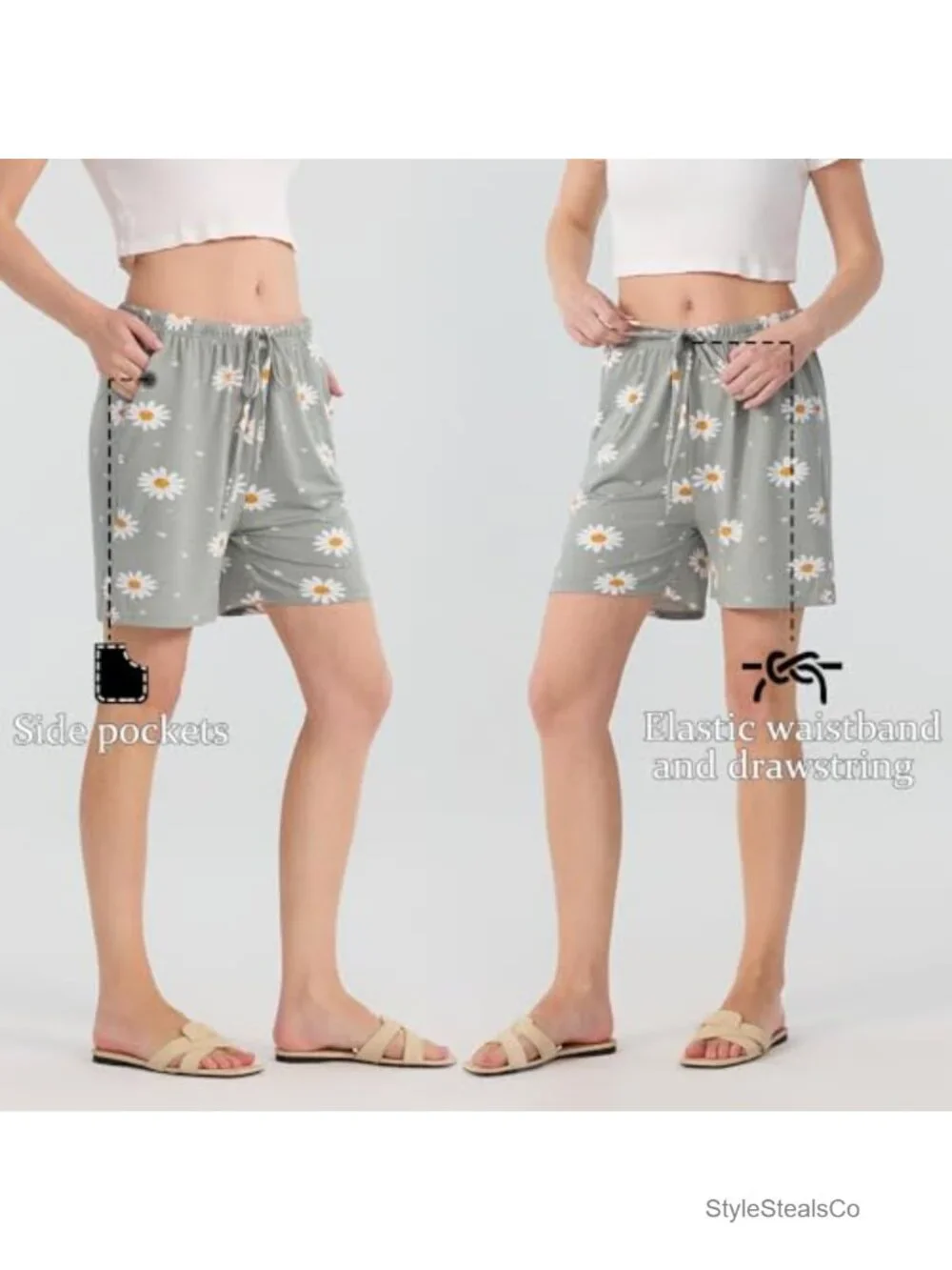 5-Pack Pajama Shorts with Drawstring and Pockets